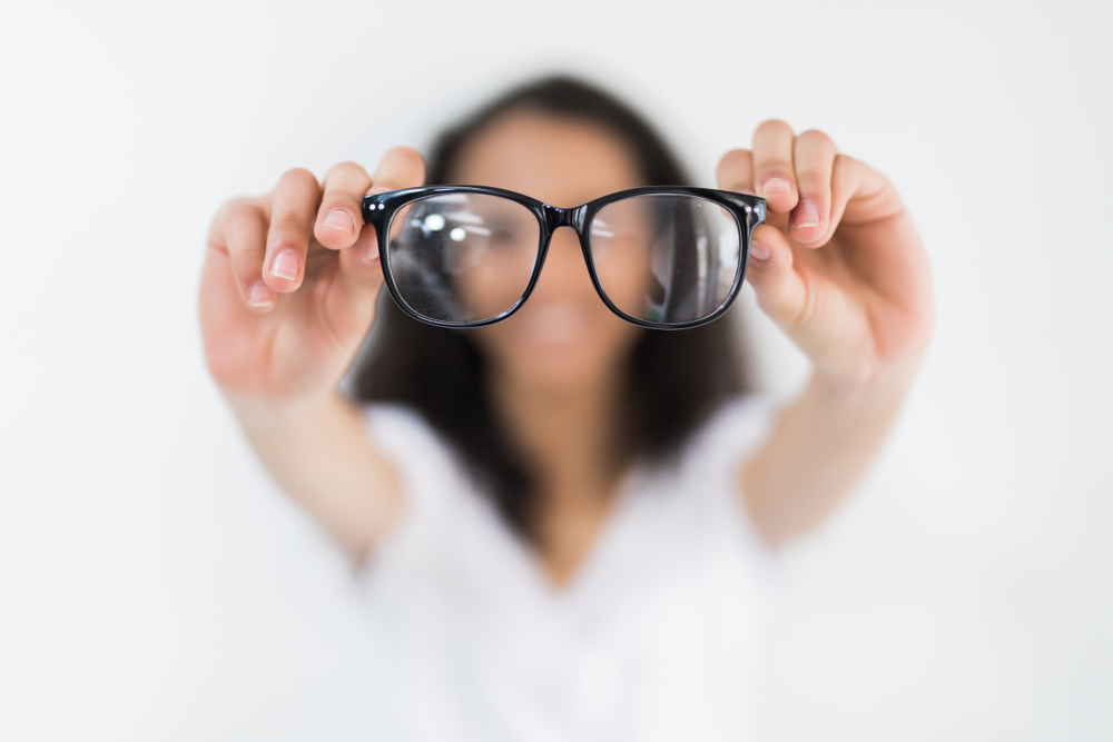 Glasses,-,Optician,Showing,Eyewear.,Closeup,Of,Glasses,,With,Glasses